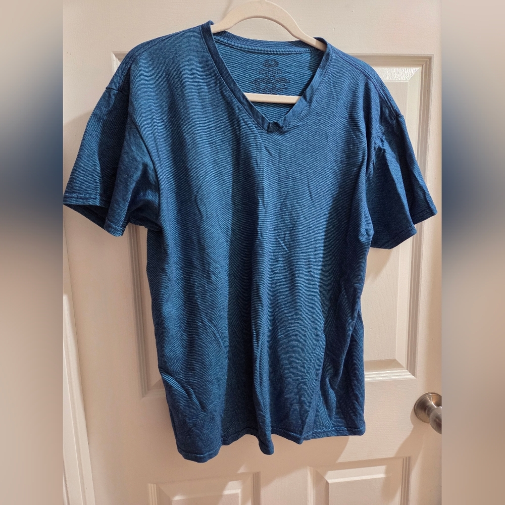 Men's Blue V-Neck T-Shirt